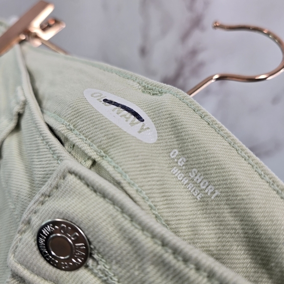 Old Navy Shorts Womens 8 Green High Rise OG Valganna Mom Light Mint Denim Jean - Picture 3 of 11